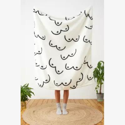 Urban Outfitters Urban Outfitters Boobs Printed Fleece Blanket - Black/White ALL
