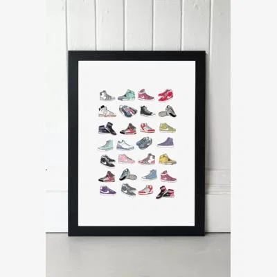 Urban Outfitters Hanna Melin Trainers Wall Art Print - Black UK 3 at Urban Outfitters