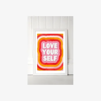 Urban Outfitters Show Me Mars Love Yourself Wall Art Print - White UK 3 at Urban Outfitters
