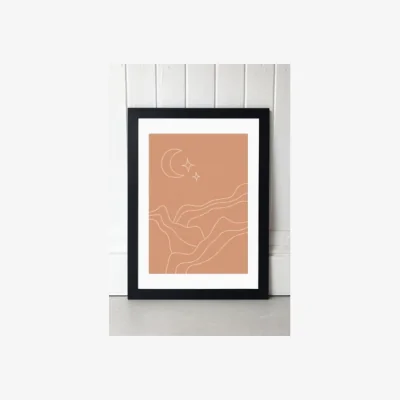 Urban Outfitters Sundry Society Lunar Landscape Wall Art Print - Black 2 at Urban Outfitters