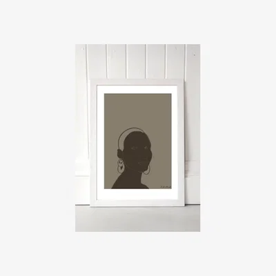 Urban Outfitters Hali Igwelaezoh Lady Portrait Wall Art Print - White UK 3 at Urban Outfitters