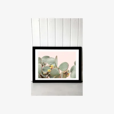 Urban Outfitters Sisi & Seb Bloom Cactus Wall Art Print - Black UK 3 at Urban Outfitters
