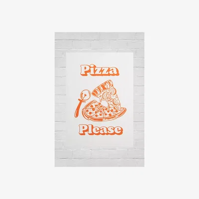 Urban Outfitters Twisted Rebel Pizza Please 30x40 Wall Art Print - Orange at Urban Outfitters