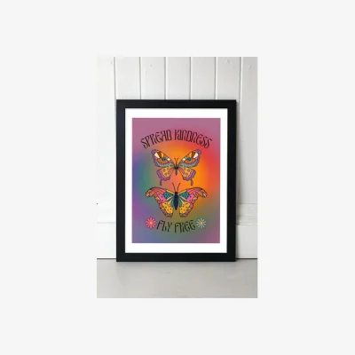 Urban Outfitters Spread Kindness Wall Art Print - Black UK 3 at Urban Outfitters