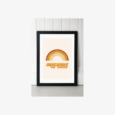 Urban Outfitters Sundry Society Retro Breathe Quote Wall Art Print - Black UK 3 at Urban Outfitters