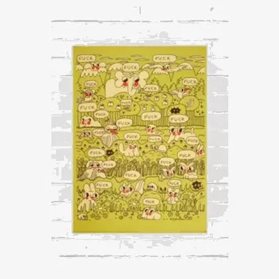 Urban Outfitters THE BURGERBABIE F*ck F*ck F*ck 30x40 Wall Art Print - Green at Urban Outfitters