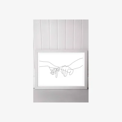 Urban Outfitters Explicit Design Pinky Swear Wall Art Print - White 1 at Urban Outfitters