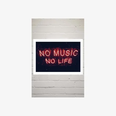 Urban Outfitters Anonymous No Music No Life Wall Art Print - Assorted UK 3 at Urban Outfitters