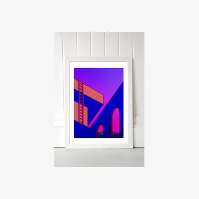 Urban Outfitters Hand Jazz Pink Dusk Wall Art Print - White UK 3 at Urban Outfitters