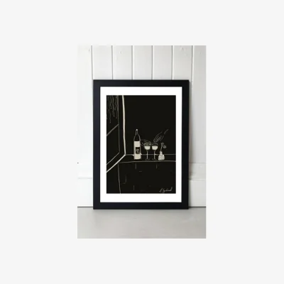 Urban Outfitters Hali Igwelaezoh Wine & Friends Wall Art Print - Black 2 at Urban Outfitters