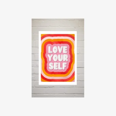 Urban Outfitters Show Me Mars Love Yourself Wall Art Print - Pink 1 at Urban Outfitters