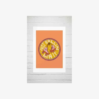 Urban Outfitters Doodle By Meg Rolling With It Wall Art Print - Assorted 2 at Urban Outfitters
