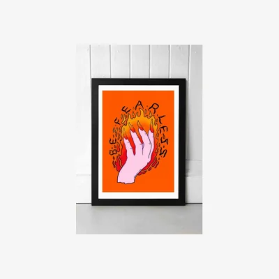 Urban Outfitters Doodle By Meg Be Fearless Wall Art Print - Black 2 at Urban Outfitters