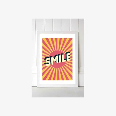 Urban Outfitters Scribbler Smile Wall Art Print - White UK 3 at Urban Outfitters