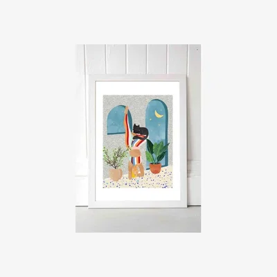 Urban Outfitters 83 Oranges Headstand Wall Art Print - White 2 at Urban Outfitters