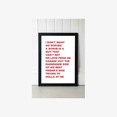 Urban Outfitters Mood No Scrubs Wall Art Print - Black 1 at Urban Outfitters