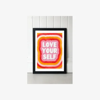 Urban Outfitters Show Me Mars Love Yourself Wall Art Print - Black UK 3 at Urban Outfitters