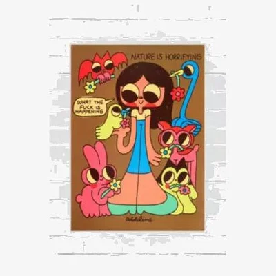 Urban Outfitters Pyramid International THE BURGERBABIE Nature Is Horrifying 30x40 Wall Art Print at Urban Outfitters