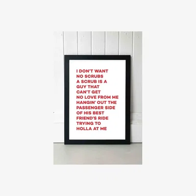 Urban Outfitters Mood No Scrubs Wall Art Print - Black 2 at Urban Outfitters
