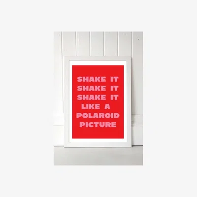 Urban Outfitters Mood Shake It Like A Polaroid Picture Wall Art Print - White UK 3 at Urban Outfitters