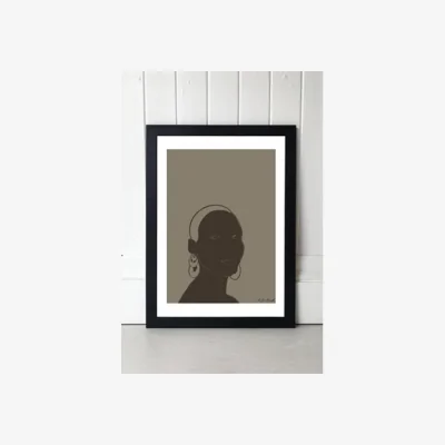 Urban Outfitters Hali Igwelaezoh Lady Portrait Wall Art Print - Black 2 at Urban Outfitters