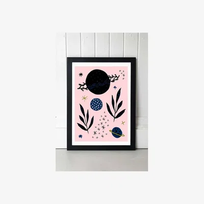 Urban Outfitters Ani Vidotto Botanical Planets Wall Art Print - Black 1 at Urban Outfitters