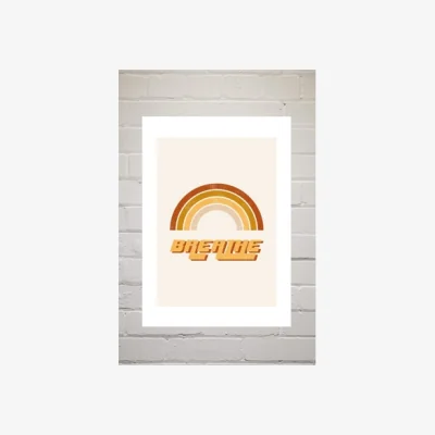 Urban Outfitters Sundry Society Retro Breathe Quote Wall Art Print - Assorted UK 3 at Urban Outfitters