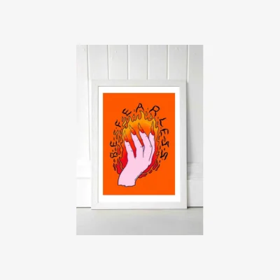 Urban Outfitters Doodle By Meg Be Fearless Wall Art Print - White UK 3 at Urban Outfitters