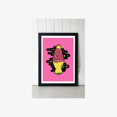 Urban Outfitters Doodle By Meg Lava Lamp Wall Art Print - Black 2 at Urban Outfitters