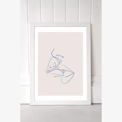 Urban Outfitters Flower Love Child Le Kiss Wall Art Print - White UK 3 at Urban Outfitters