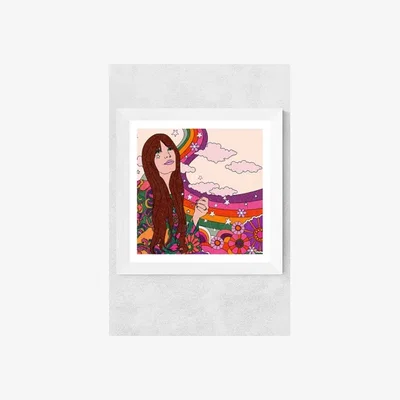 Urban Outfitters Golden Daze Mercedess Wall Art Print - White 2 at Urban Outfitters