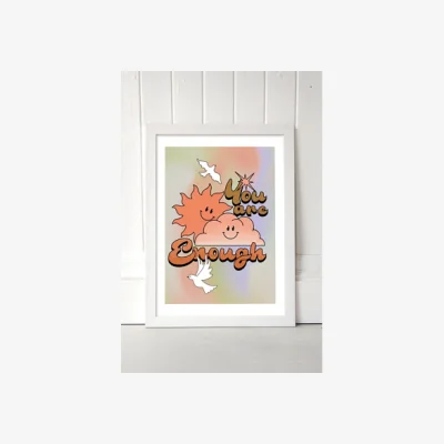 Urban Outfitters You Are Enough Wall Art Print - White 2 at Urban Outfitters