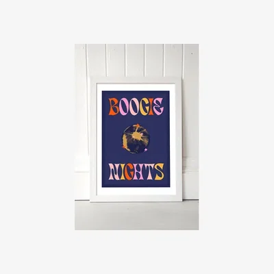 Urban Outfitters Boogie Nights Wall Art Print - White 1 at Urban Outfitters