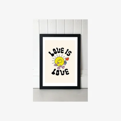 Urban Outfitters Love Is Love Wall Art Print - Black UK 3 at Urban Outfitters