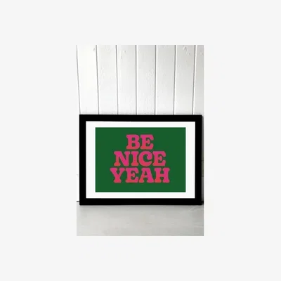 Urban Outfitters Limbo And Ginger Be Nice Yeah Wall Art Print - Black 1 at Urban Outfitters