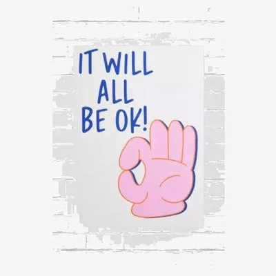 Urban Outfitters Pink Giraffe It Will All Be Ok 30x40 Wall Art Print at Urban Outfitters