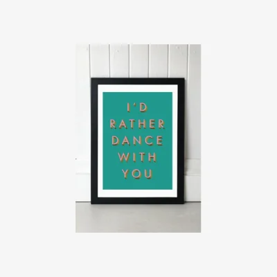 Urban Outfitters Limbo & Ginger I'd Rather Dance With You Wall Art Print - Black 2 at Urban Outfitters