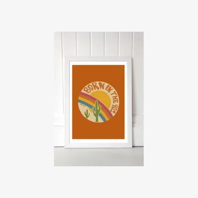 Urban Outfitters Doodle By Meg Born In The 90's Wall Art Print - White UK 3 at Urban Outfitters