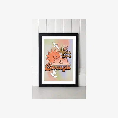 Urban Outfitters You Are Enough Wall Art Print - Black 2 at Urban Outfitters