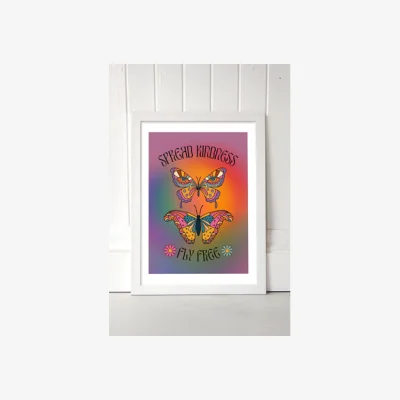 Urban Outfitters Spread Kindness Wall Art Print - White UK 3 at Urban Outfitters