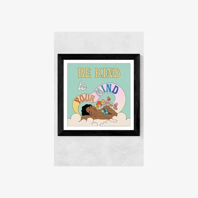 Urban Outfitters Exquisite Paradox Be Kind To Your Mind Wall Art Print - Black 1 at Urban Outfitters