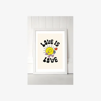 Urban Outfitters Love Is Love Wall Art Print - White 1 at Urban Outfitters