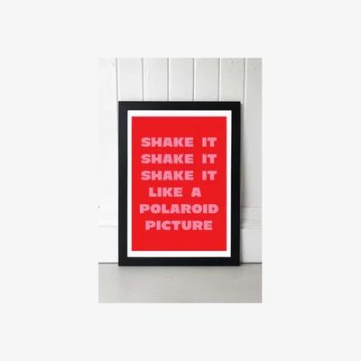 Urban Outfitters Mood Shake It Like A Polaroid Picture Wall Art Print - Black 2 at Urban Outfitters
