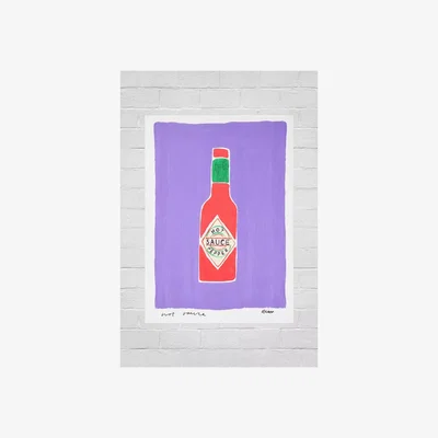 Urban Outfitters Natalie Cass Art Hot Sauce 30x40 Wall Art Print at Urban Outfitters