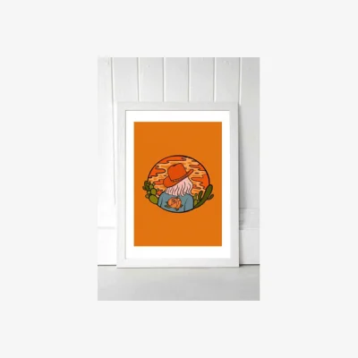Urban Outfitters Doodle By Meg Cowgirl Wall Art Print - White 1 at Urban Outfitters