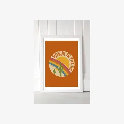 Urban Outfitters Doodle By Meg Born In The 90's Wall Art Print - White 2 at Urban Outfitters