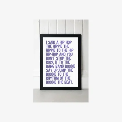 Urban Outfitters UO Exclusive Lilac Honeymoon Hotel Rapper's Delight Wall Art Print - Black 2 at Urban Outfitters