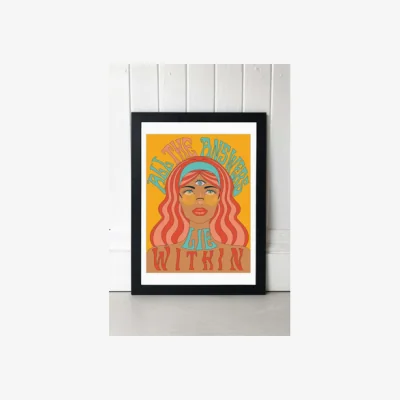 Urban Outfitters Exquisite Paradox All The Answers Lie Within Wall Art Print - Black 1 at Urban Outfitters