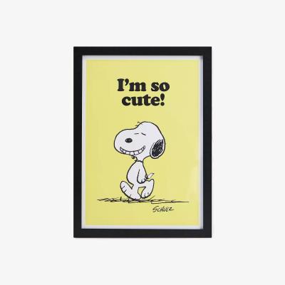 Urban Outfitters Snoopy I'm So Cute Framed A3 Wall Art Print - Yellow ALL at Urban Outfitters