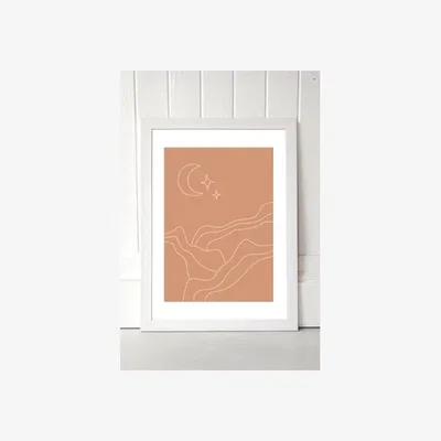 Urban Outfitters Sundry Society Lunar Landscape Wall Art Print - White 1 at Urban Outfitters